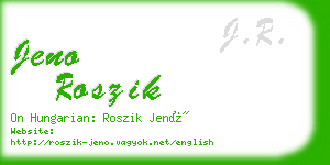 jeno roszik business card